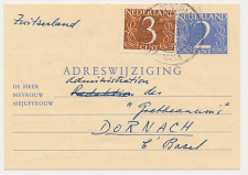 Verhuiskaart G. 23 Amsterdam - Zwitserland 1953 - Buitenland