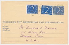 Verhuiskaart G. 24 Zaandam - USA 1957 - Buitenland