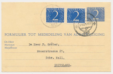 Verhuiskaart G. 24 Ede - Duitsland 1957 - Buitenland