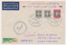 VH A 512 b Berlijn DDR - Amsterdam - Tripoli Libie 1958