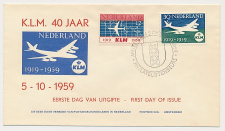 FDC / 1e dag Em. 40 Jaar KLM 1959 - Filatelistenbeurs