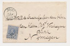 Puntstempel 22 Delft - Nijmegen 1880
