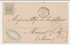 Puntstempel 45Groningen - Mareuil Frankrijk 1877