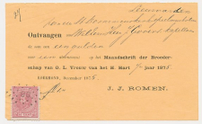Kwitantie - Puntstempel 90 Roermond 1875