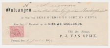 Kwitantie - Puntstempel 135 Zwolle 1873