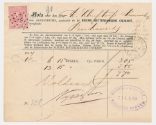 Debet Nota - Puntstempel 8 Arnhem - Oud Beijerland 1884