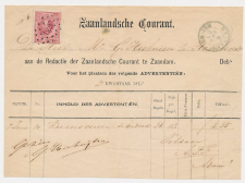 Debet Nota - Puntstempel 128 Zaandam - Haarlem 1873