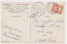 Grootrondstempel Brouwershaven - Middelburg 1910