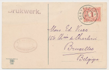 Grootrondstempel Bennebroek - Brussel Belgie 1908