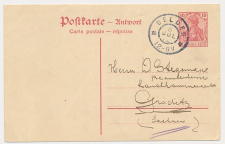 Grootrondstempel Delden - Groditz Duitsland 1912 - Antwoordkaart