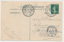 Biarritz Frankrijk - Grootrondstempel Goudswaard 1908