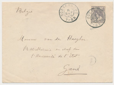 Grootrondstempel Oosterhout - Gand Belgie 1906