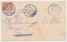Grootrondstempel St. Maartensbrug - Koedijk - Bergen 1913