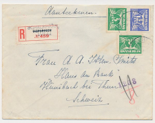 Aangetekend Schalkhaar 1942 - Overstempeld strookje Diepenveen