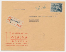 Aangetekend Dokkum 1945 - Overstempeld strookje Ee