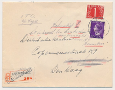 Aangetekend s Gravenhage Hendriklaan 1947-Overstempeld strookje 