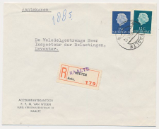 Aangetekend Raalte 1963 - Overstempeld strookje Heeten 
