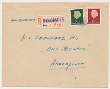 Aangetekend Boxmeer 1965 - Overstempeld strookje Maashees