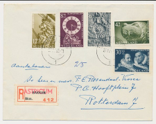 Aangetekend Castricum 1962 - Overstempeld strookje Bakkum