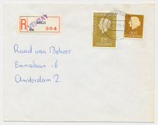 Aangetekend Venray 1973 - Overstempeld strookje Oirlo
