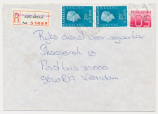 Aangetekend Amsterdam Bremstraat 1981 - Overstempeld strookje 