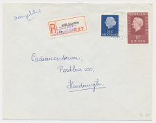 Aangetekend Apeldoorn Operaplein 1971 - Overstempeld strookje 