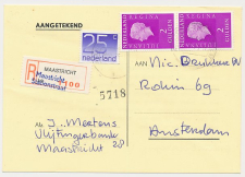 Aangetekend Maastricht Stationstraat 1979 -Overstempeld strookje
