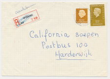 Aangetekend Woerden Tournoysveld 1972 - Overstempeld strookje 