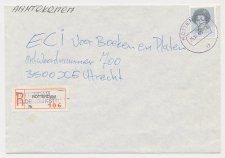 Aangetekend Rotterdam Bilderdijk 1986 - Overstempeld strookje   