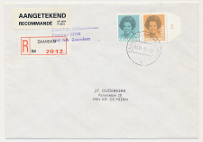 Aangetekend Zaandam Mahoniehout 1991 - Overstempeld strookje 