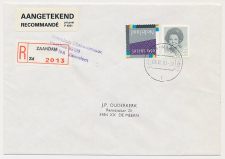 Aangetekend Zaandam Mahoniehout 1991 - Overstempeld strookje 