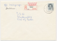 Aangetekend Zwolle Zuid 1987 - Overstempeld strookje Sellekamp  
