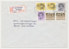 Aangetekend Rotterdam Schieweg 1986 - Overstempeld strookje