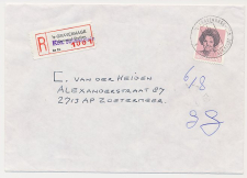 Aangetekend s Gravenhage Julianaplein 1985 Overstempeld strookje