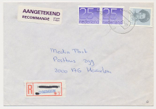 Aangetekend Ommen 1990 - Overstempeld strookje Nieuwleusden