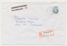 Aangetekend Meijel 1990 - Overstempeld strookje Nederhemert