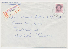 Aangetekend Monnickendam 1983 - Overstempeld strookje Marken