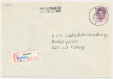 Aangetekend Hapert 1982 - Overstempeld strookje Veldhoven