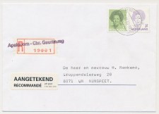 Aangetekend Apeldoorn Chr. Geurtsweg 1993- Overstempeld strookje