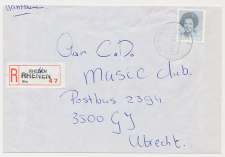 Aangetekend Rhenen 1988 - Overstempeld strookje Rheden