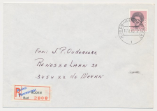 Aangetekend Roden Heerestraat 1985 - Overstempeld strookje 