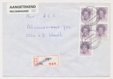 Aangetekend Hardenberg 1992 - Overstempeld strookje Pesse