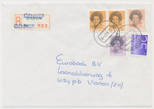 Aangetekend Gennep 1987 - Overstempeld strookje Ottersum