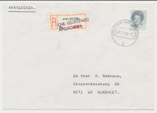 Aangetekend Apeldoorn Chr. Geurtsweg 1988- Overstempeld strookje