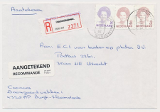Aangetekend Burgh Haamstede 1994 - Overstempeld strookje Roosend