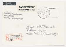 Aangetekend s Gravenhage Fahrenheit 1990 - Overstempeld strookje