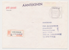 Aangetekend s Gravenhage L.v. NO Indie 1984Overstempeld strookje