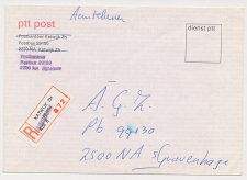 Aangetekend Rijnsburg - Overstempeld strookje Katwijk