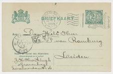 Grootrondstempel Leiden 1906 - Nachtuurkarakters 2-6V