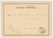 Naamstempel Hasselt - Zwolle - s Gravenhage 1878
